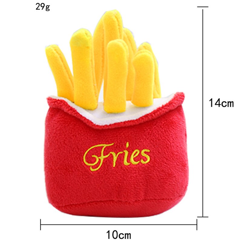 Puppy Teething Toys Dog Plush Vocal Toys Variety of Fruit Cartoon Animals Pet Cat Supplies Toys Pet Supplies puppy accessories: French fries
