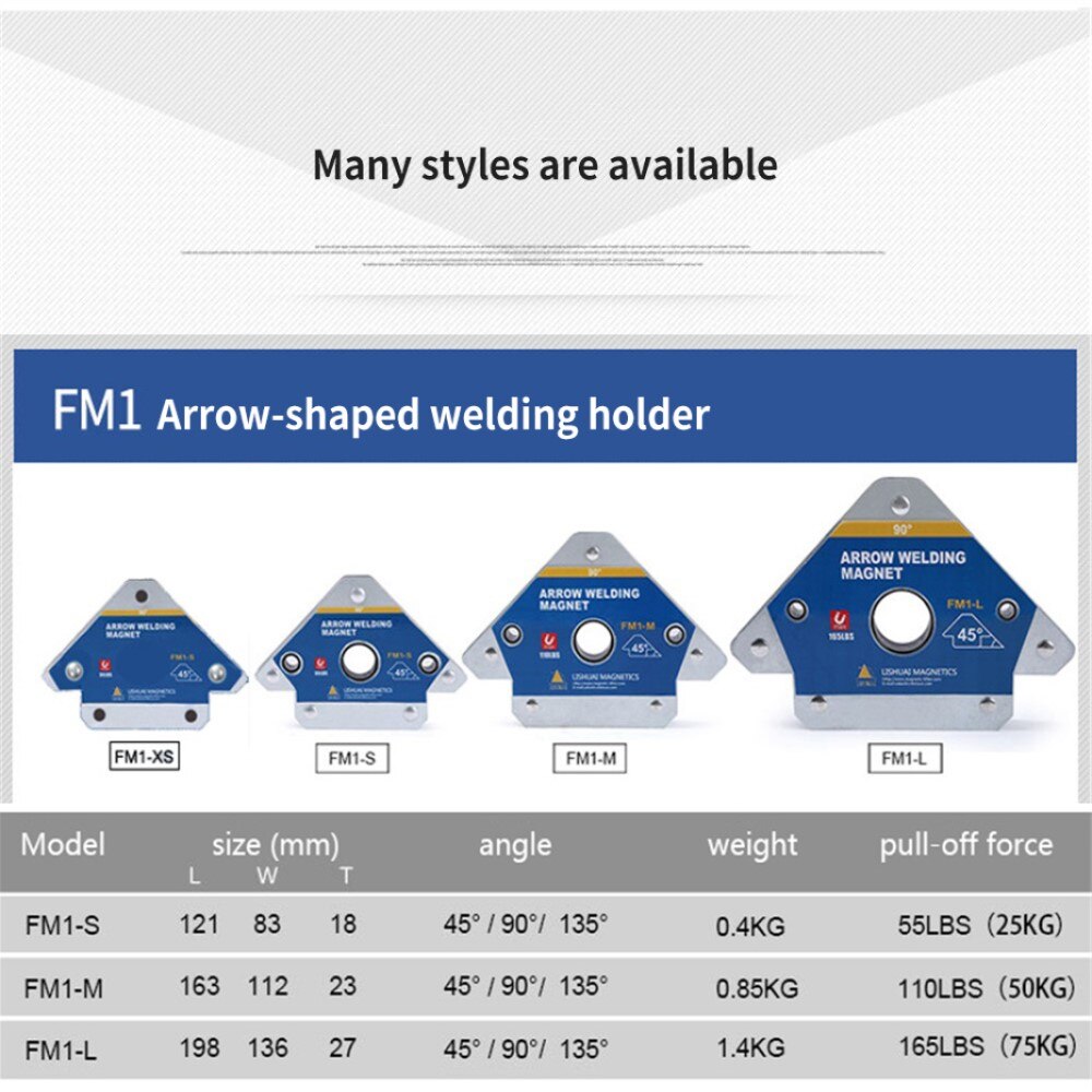 2Pcs 55LBS Magnetische Houder Lassen Hoek Multi-Hoek Soldeer Pijl Magneet Weld Fixer Klepstandsteller Locator Hulpgereedschappen 55LBS