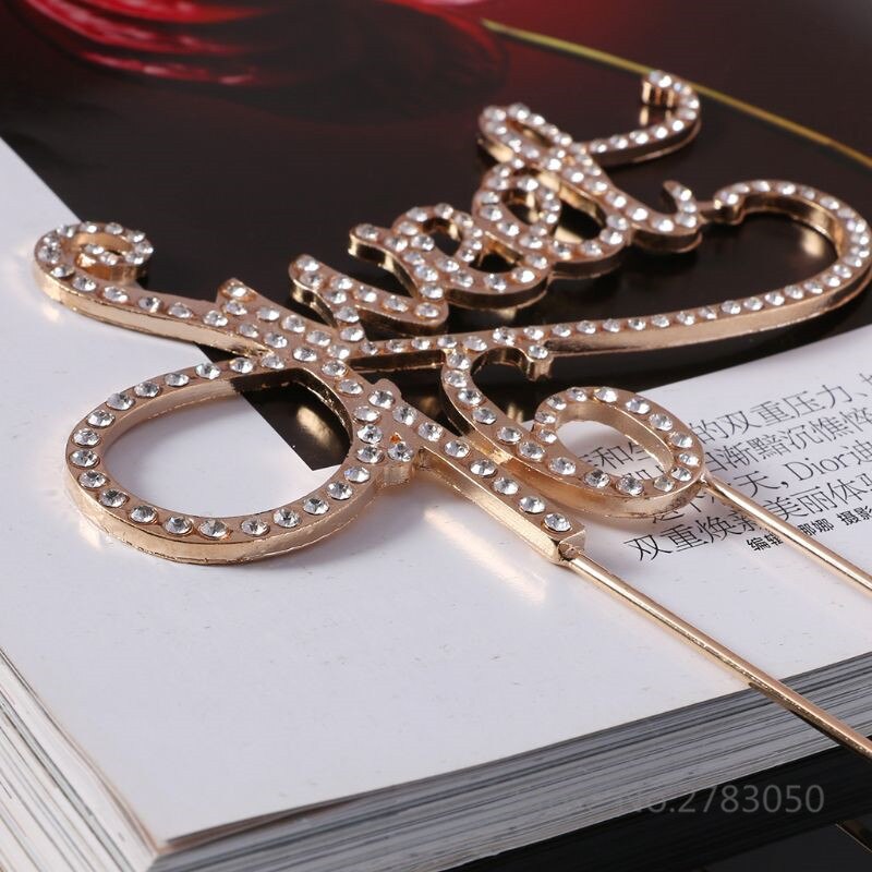 Sweet 16 Cake Topper 16th Birthday Party Themes With Rhinestone Decoration Anniversary Cake Decorating Supplies Gold/Silver