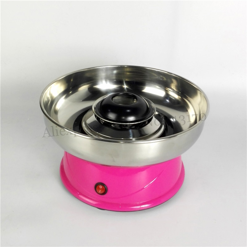 Mini Candy Floss Machine Fairy Floss Sugar Candy Floss Maker Pink Color Stainless Steel Bowl Household Use for Fun