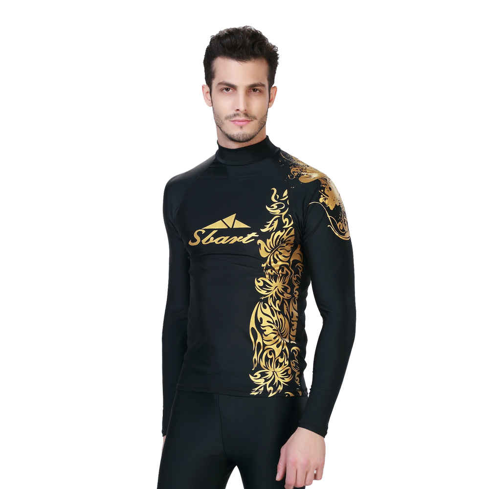 Sbart Zwemmen Shirt Voor Mannen Uv Bescherming Lange Mouw Badmode Plus Size Surfen Zwemkleding Voor Man Zwemmen Suit Rashguard