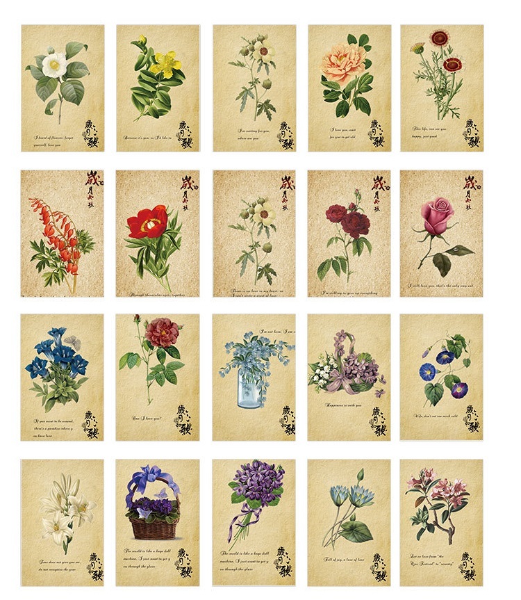 30 ark / sett retro planteserie postkort / gratulasjonskort / meldekort / bursdagskortkonvoluttkort til størrelser