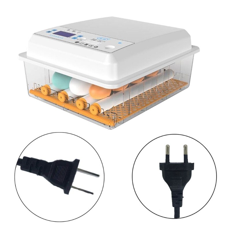 220V 16 Eggs Incubator Brooder Bird Quail Chick Hatchery Incubator Poultry Hatcher Turner Automatic Farm Incubation Tools EU
