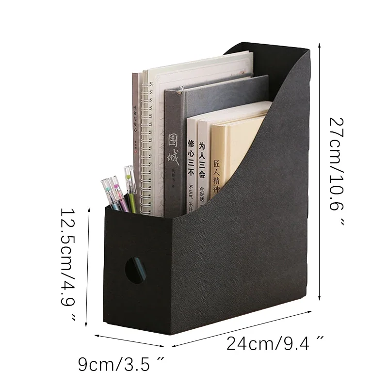Office Document File Storage Box Folding Desktop Organizer Multi-functional Books Pencil Sundries Storage Box Office Supplies: black