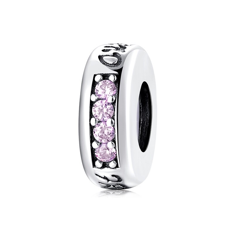 Di alta Qualità 925 Sterling Silver Bella CZ Belle Spacer Fermacorda E Ganci Misura Branelli Europei del Braccialetto di Fascino Monili che fanno: PA0026