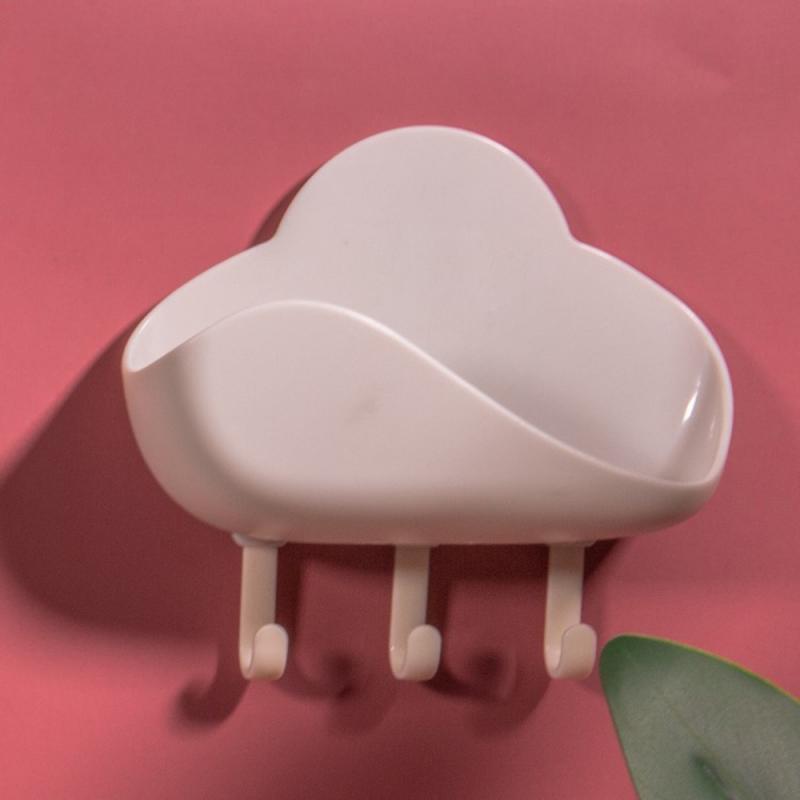 Badkamer Douche Zeepkist Schotel Opslag Zuignap Hoek Cloud Vorm Plastic Zeephouder Douche Hanger Badkamer Opbergrek: 01