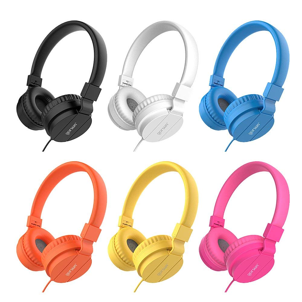 Cute Headband Stereo Headphones Microphone Portable Wired Headset for Kids Girls Mobile Phone iPhone Samsung Pink