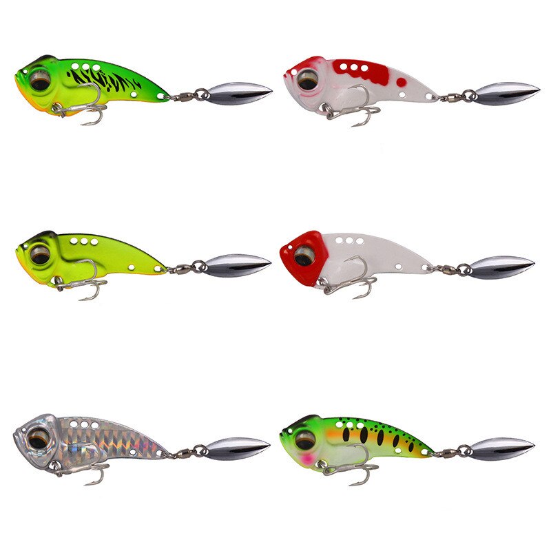 Metal Vib Blade Glow Lure 55mm 12.5g Sinking Vibration Tail Spinner Baits Vibe for Bass Pike Perch Fishing Fishing Lures