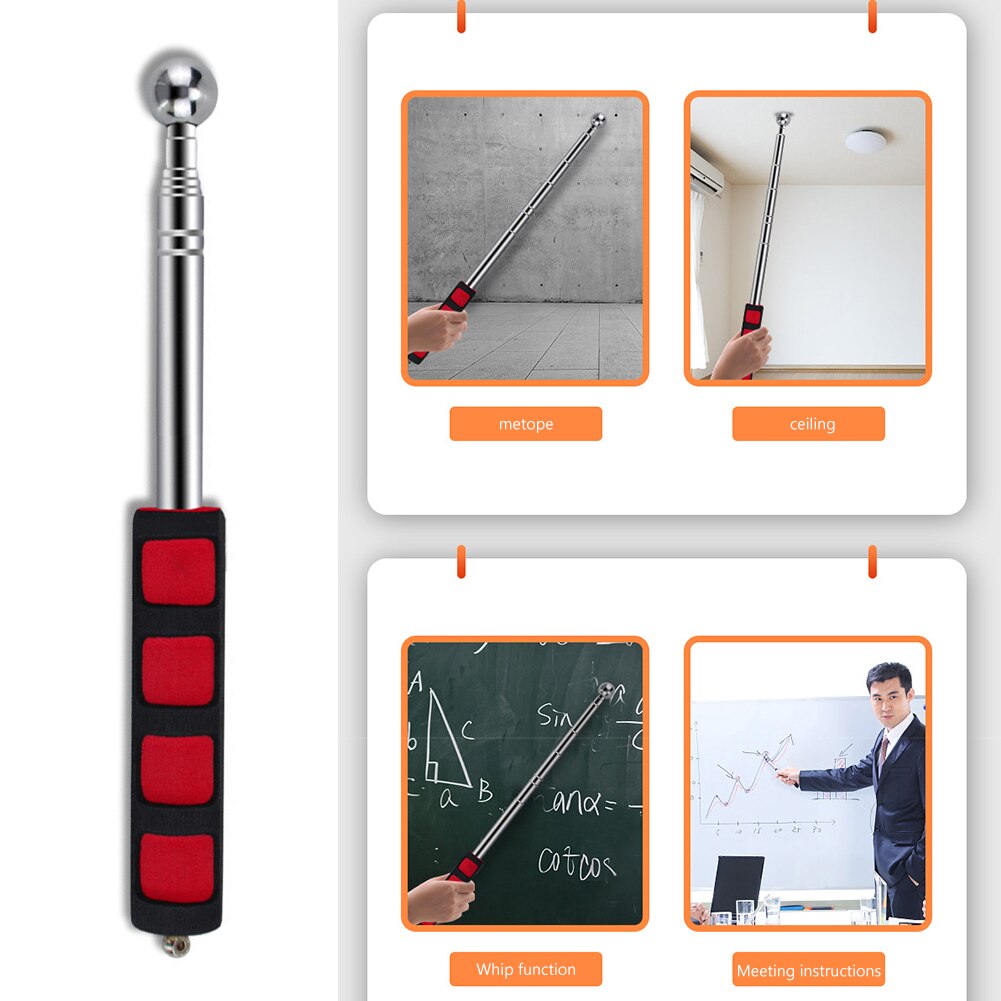 Extendable Detection Stainless Steel Wall Test Telescopic Thickening Home House Wall Check Empty Drum Hammer Inspection Tool