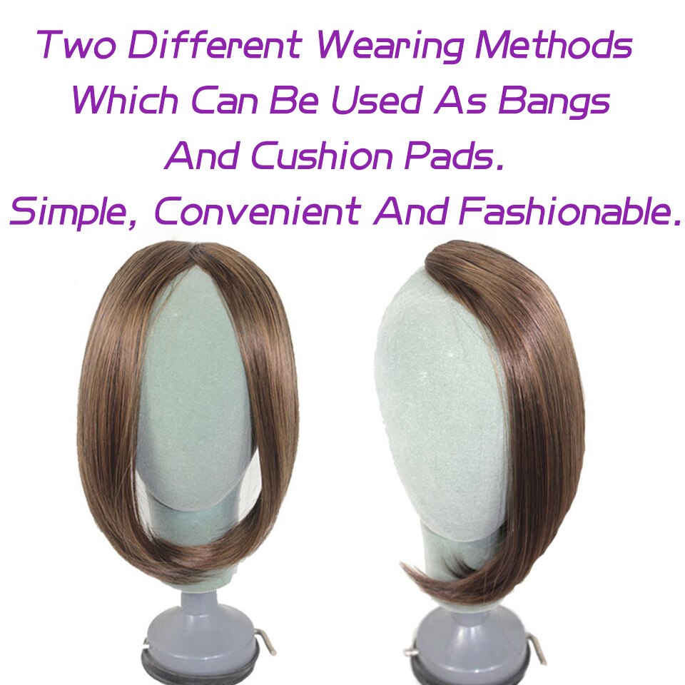 Long Clip In on Front Hair Side/Middle Part Fringe Hair Synthetic Wig Natural Black Brown Black High Temperature Fiber