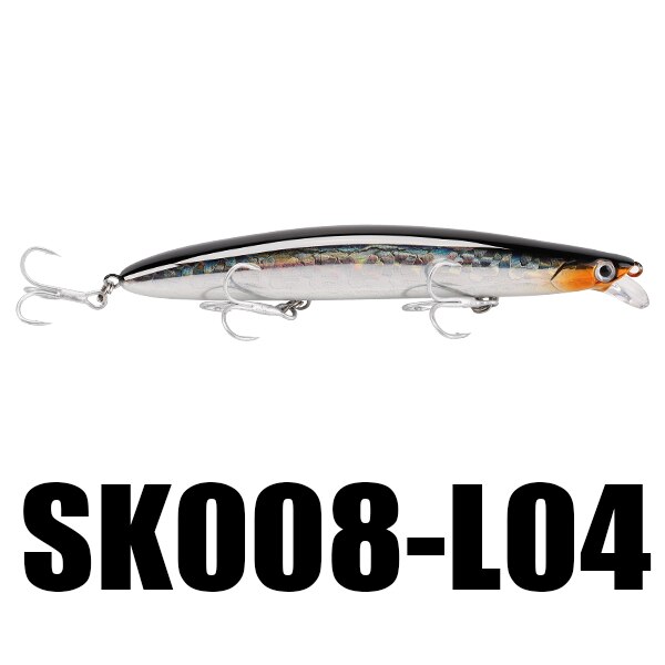 SeaKnight Brand SK008 Series 8PCS/Lot Minnow Fishing Lures 20g 125mm 0.3~0.9M Artificial Hard Bait 3D Eyes 3 Hooks Fishing Lure: 8 Pieces Color L04