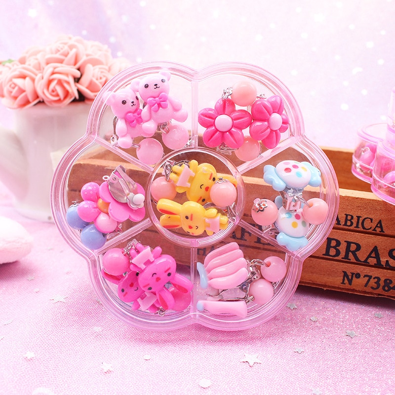 Cute kids clip earrings girls clip on earrings children jewelry girls jewelry kids without piercing 7pairs/set