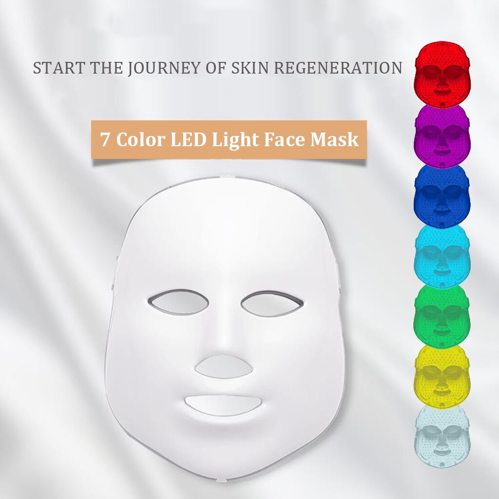 7 Color LED Light Photon Face Rejuvenation Skin Facial Therapy Anti Wrinkle