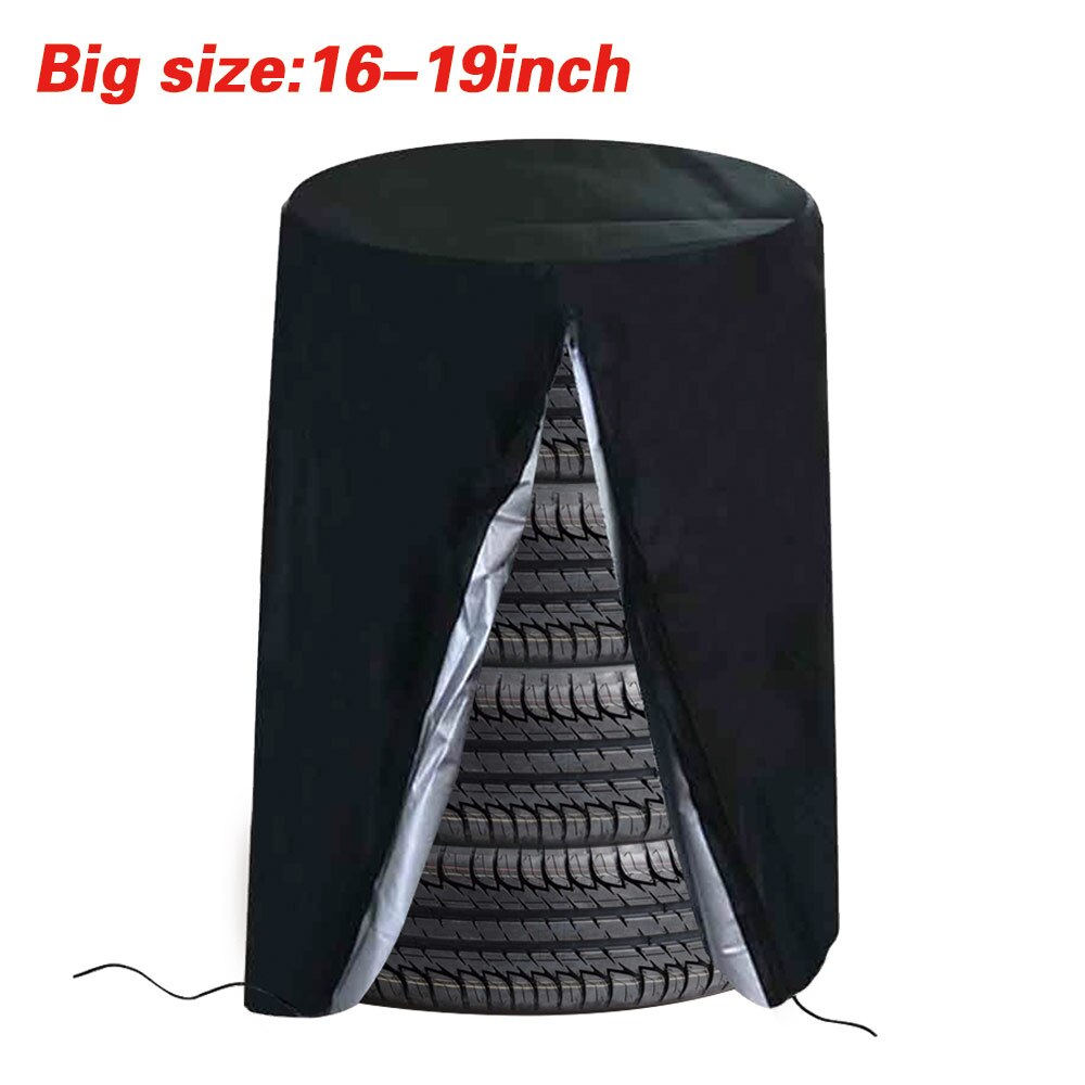 Zilver/Zwart Wiel Protector Auto-Cover Autoband Opbergtas Seizoensgebonden Cover Band Hoge Materiaal Rits Tire Tas: Black L size