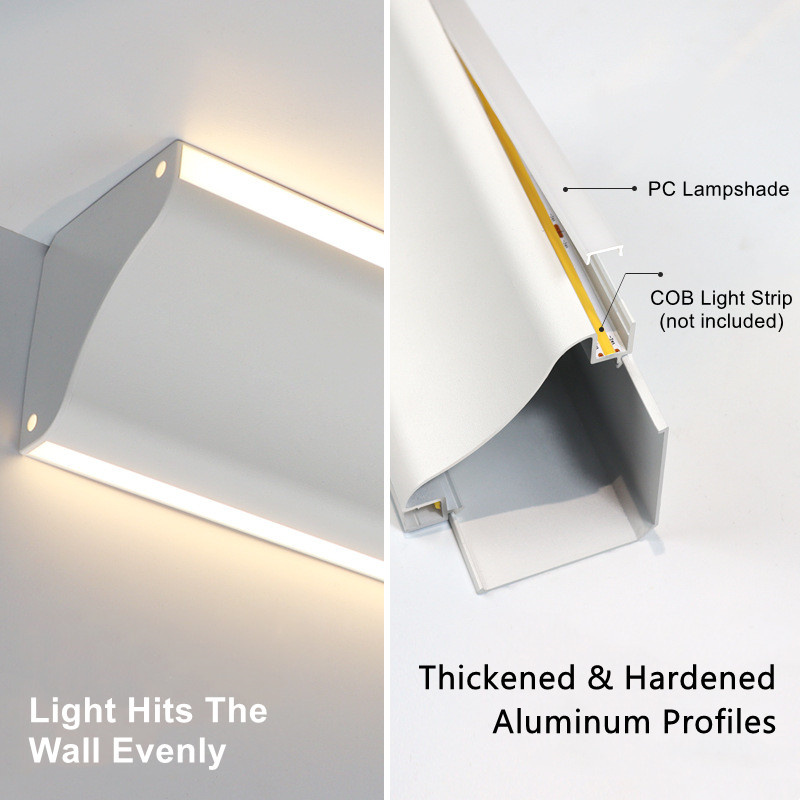 Ceiling Led Aluminum Profile Surface Mounted Wall Top Corner Decoration Indoor Atmosphere Lighting Linear Hard Bar Light Lamps