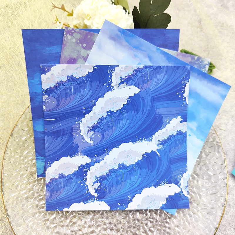 6"X6" 24 Sheets Blue Dream Scrapbooking Pads Paper Origami Art Background Paper Card Making DIY Scrapbook Paper Craft