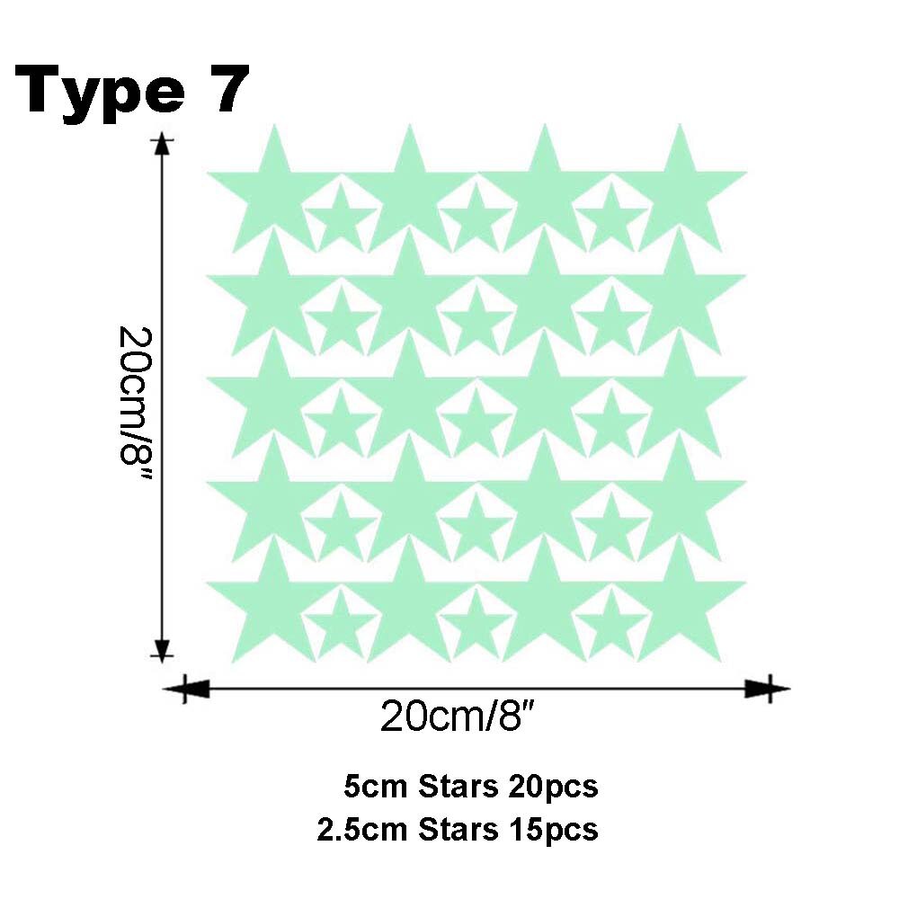 Bedroom Ceilling Luminous Stickers Glow In Dark Moon Universe 3D Fluorescent Bubble Sticker Stars Dots Kid Room Wall Art Decor: Type 7
