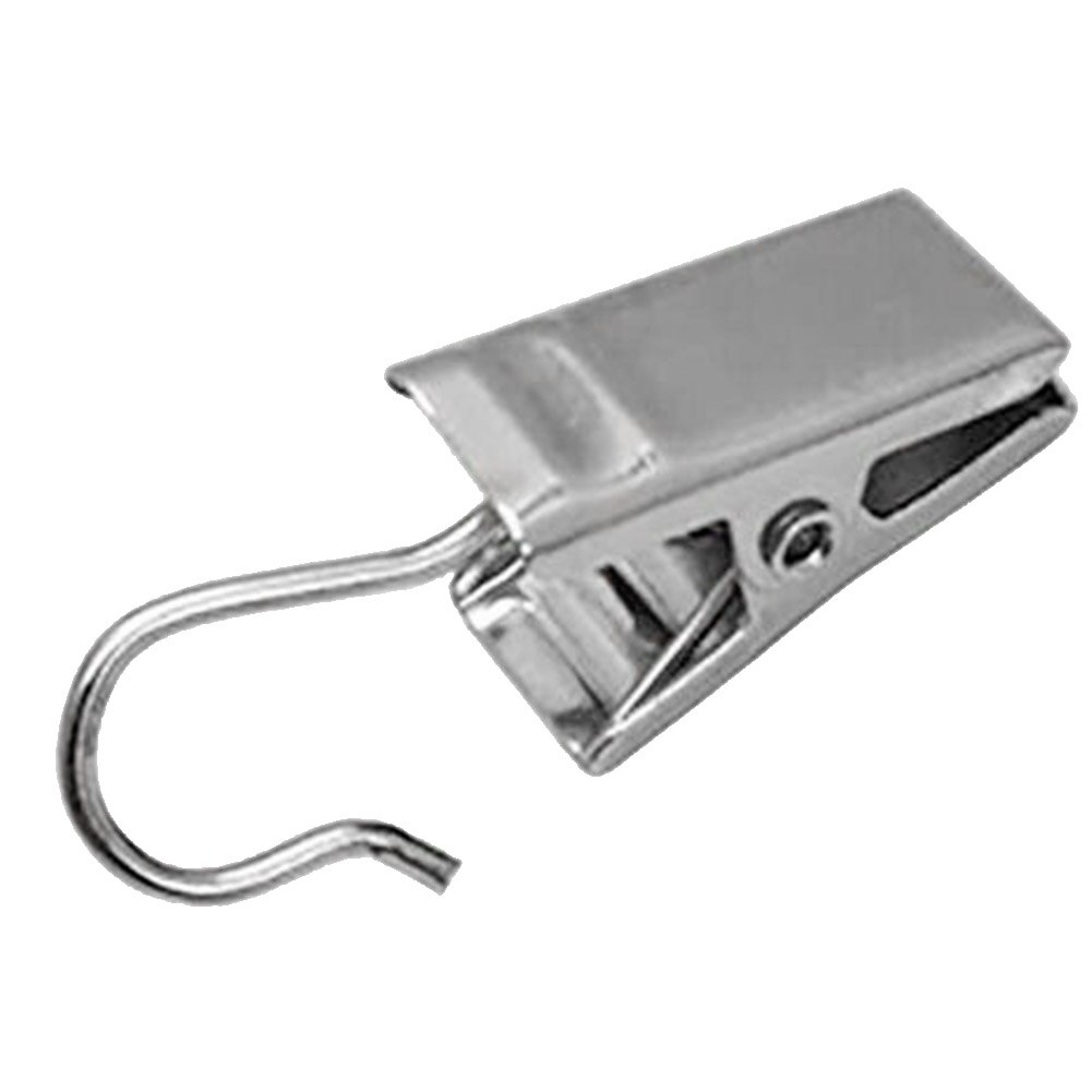 20pcs Anti Rust Curtain Clip Replacement Part Stainless Steel With Hook Window Drapery Diaplay Bedroom Decoration Art Home Hotel: Silver