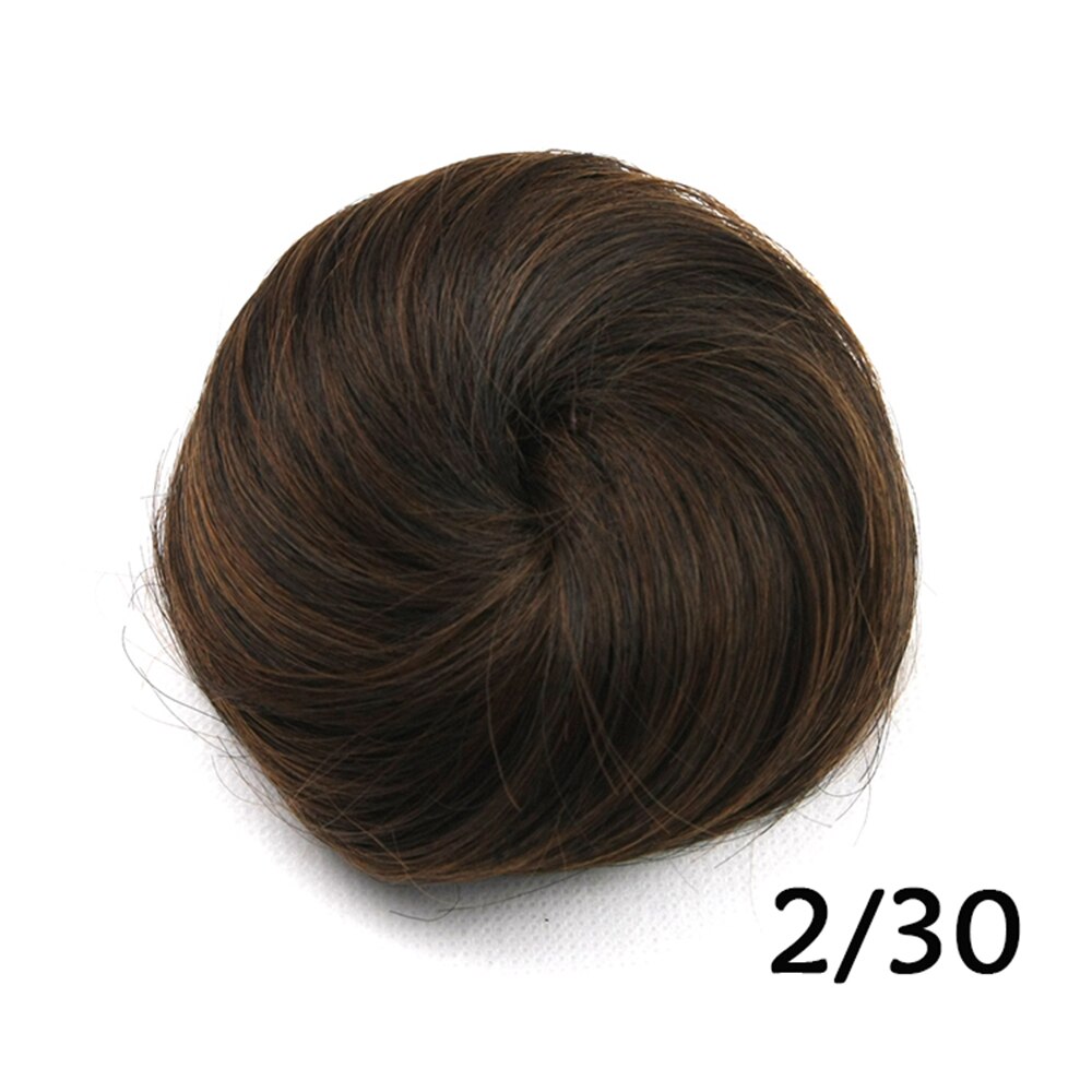 Soowee 8 farger syntetisk hår brunt blondt hår gummibånd smultring chignon hår bolle hår rullehodeplagg for kvinner: 1b/30hl