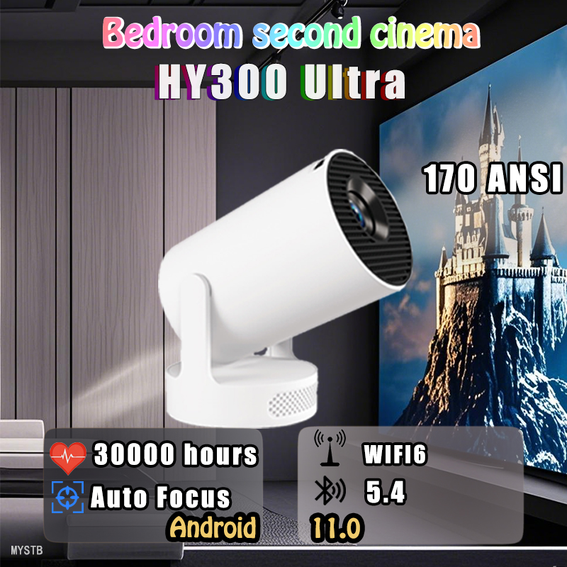 Projector 4K Android 11 HY300 Ultra HD 170ANSI Dual WIFI6 BT5.4 Allwinner H713 1080P Home Outdoor Portable Mini Projector