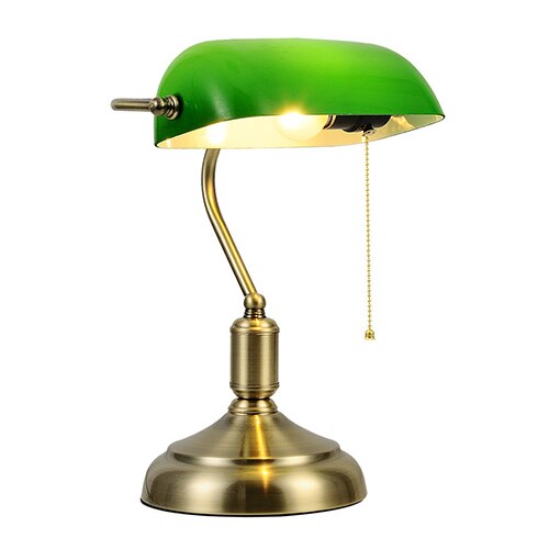 Rustieke Tafellamp Vintage Lampara Led Escritorio Industriële Studie Art Deco Goud Glas Gekleurd Groene Europese Klassieke Lampenkappen: Green / EU plug