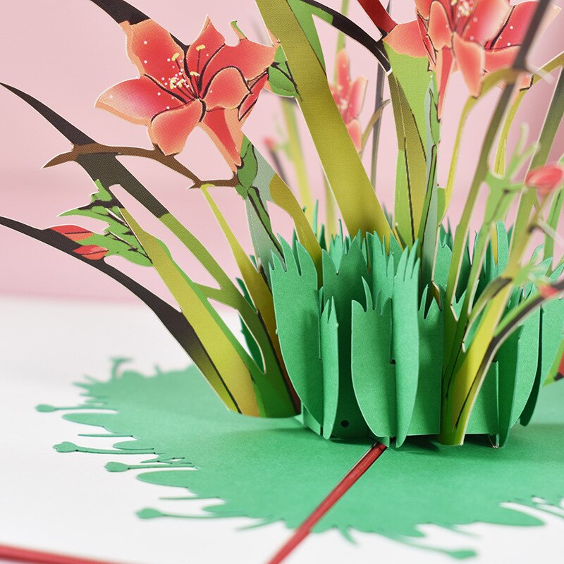 Handmade 3D Flower Pop Up Thank You Card Thanksgiving Cards Mother's Day Greeting Cards With Envelope for Mom DFDS8