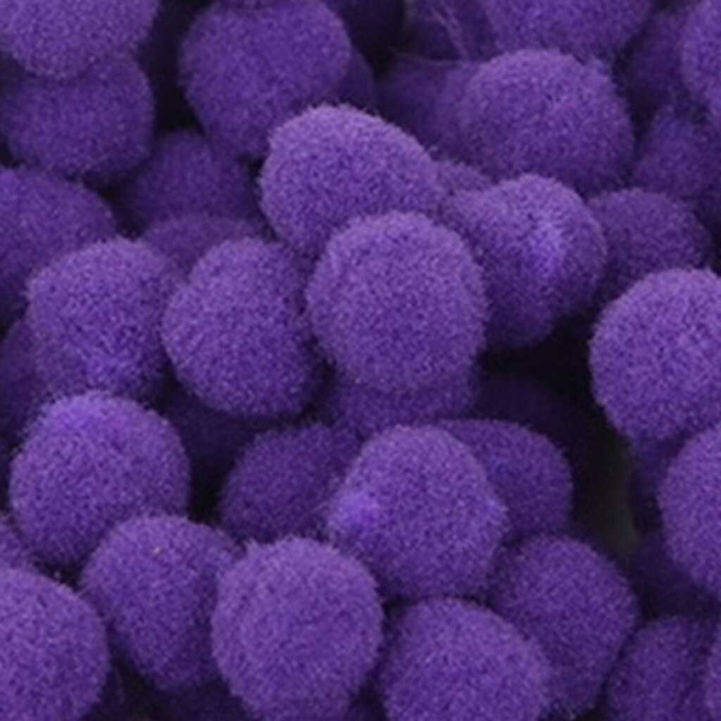 Mini Craft Pom Poms - 500 / Pack, & Vibrant, 18mm / 0.7inch Pea Size, 9 Colours Choice