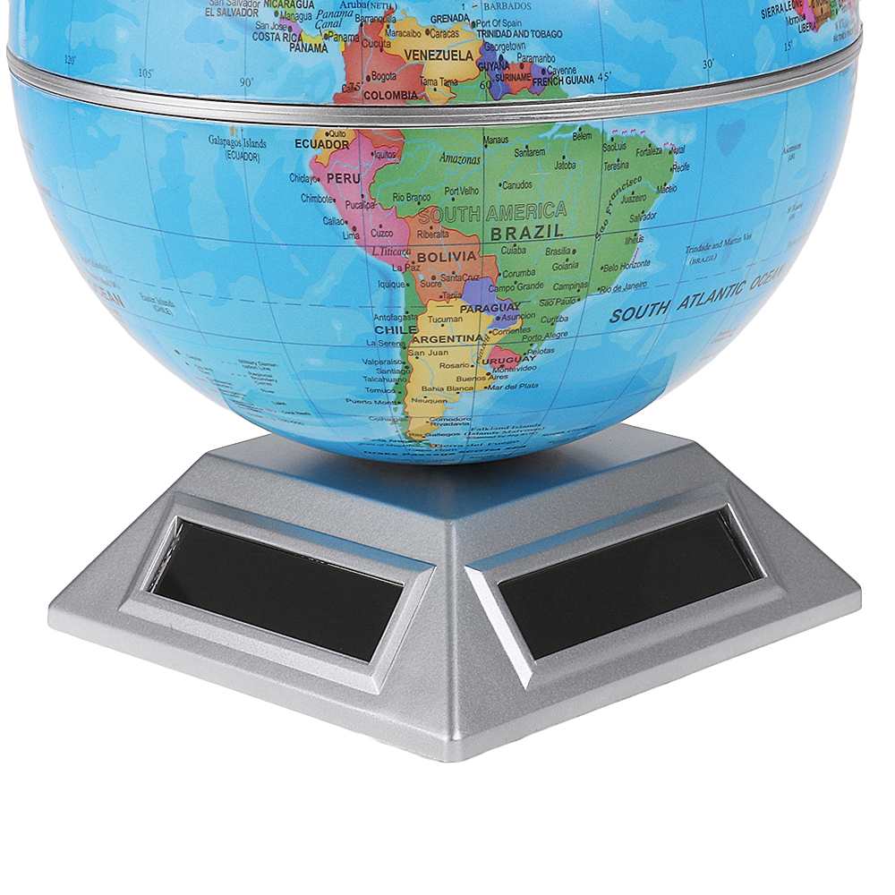 Solar Automatic Rotating Globe Decorative Desktop Earth Geography World Globe Base World Map Education Science Toys