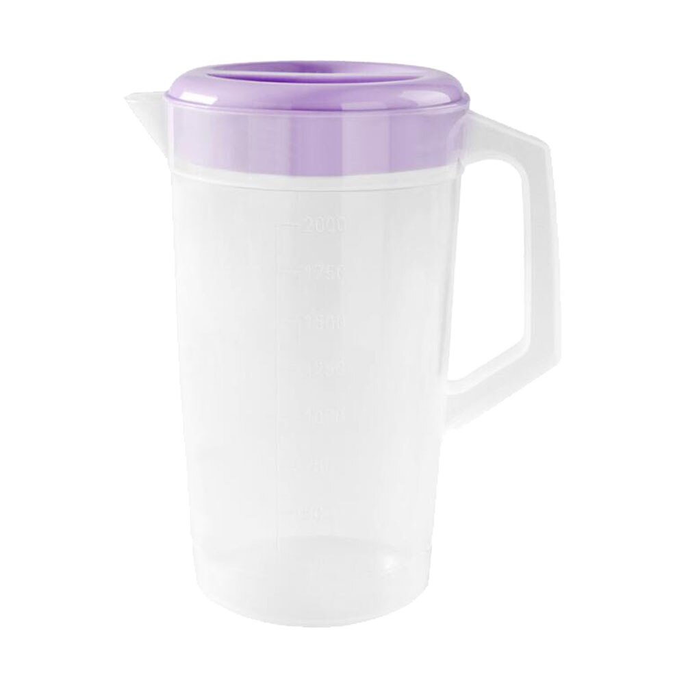 Large Capacity Beverage Storage Container Heat Resistant Cold Water Jug Plastic Juice Pitcher Household Teapot Kettle with Lid: Violet