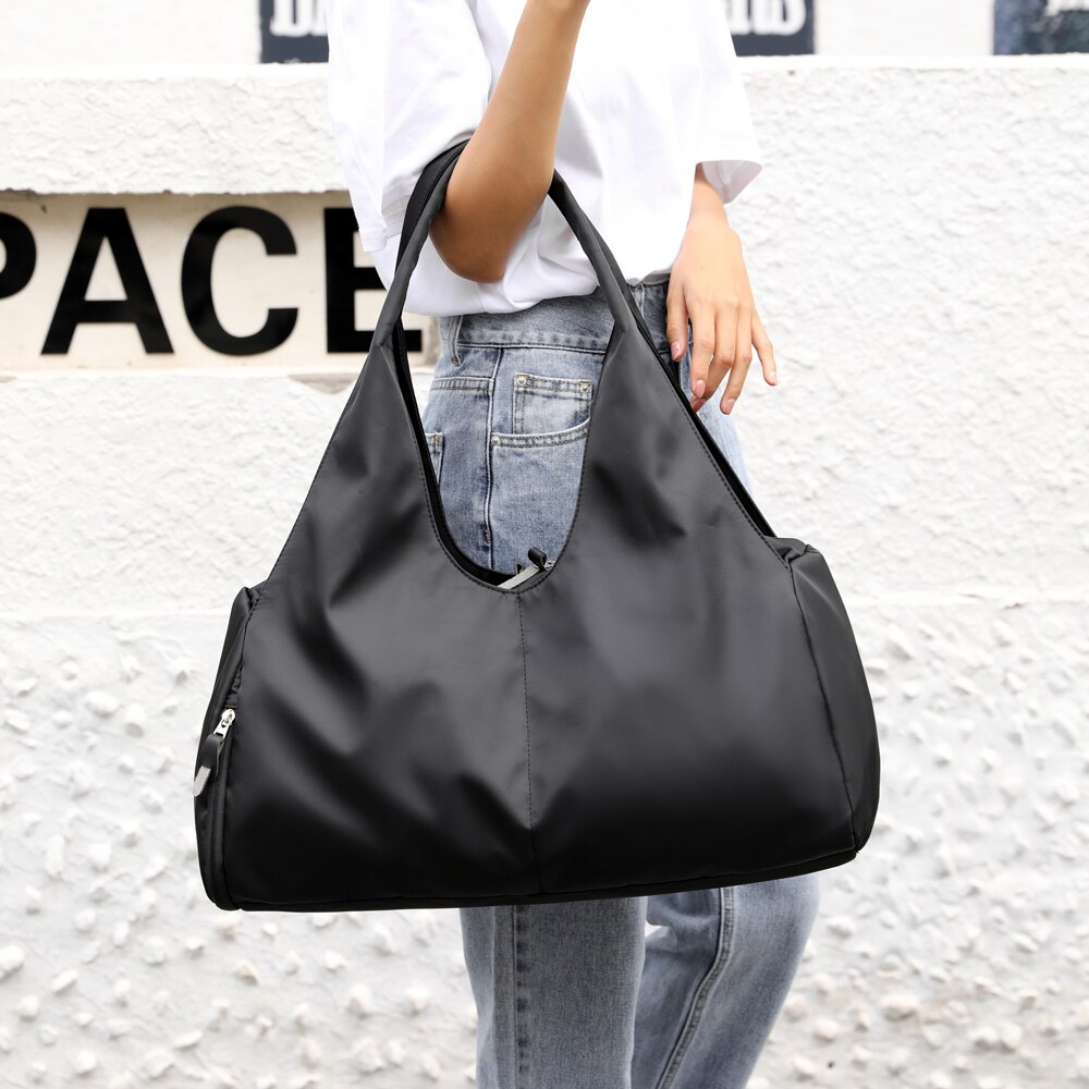 Nylon handväskor skuldra kvinnor resväskor weekend duffle bag vattentät multifunktionell stor organizer sportväska