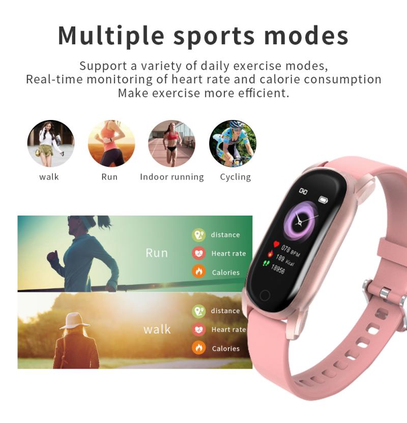 Bluetooth 5.0 Smart Armband Hartslag En Bloeddruk Monitor Afstandsbediening Fotografie Waterdichte Sport Oproep Smart Horloge