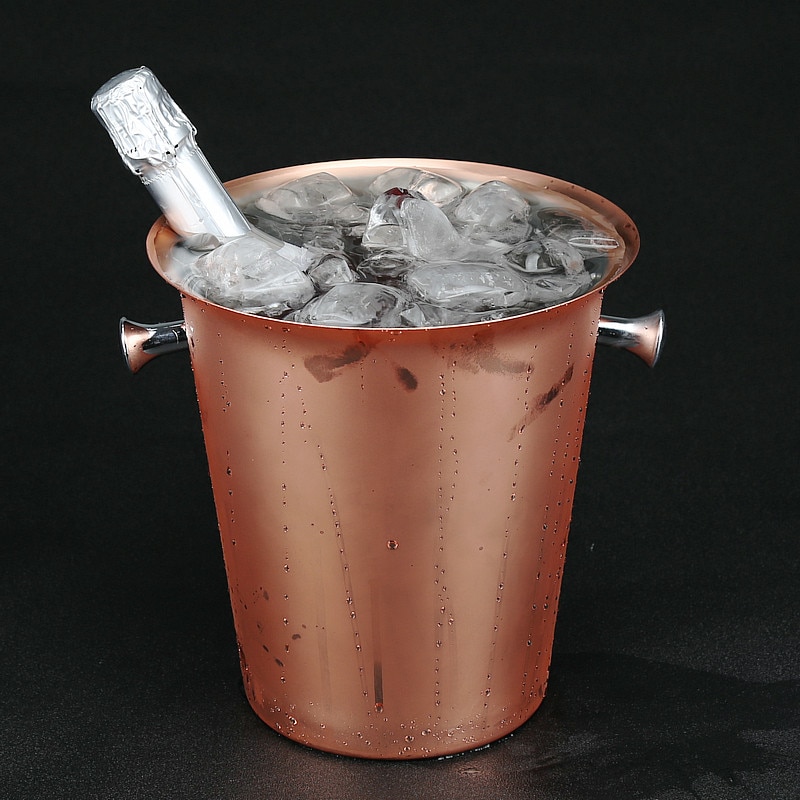 Stainless Steel Ice Bucket 5L Plated Rose Gold Champagne Bucket Copper Plated Ice Bar Champagne Buckets