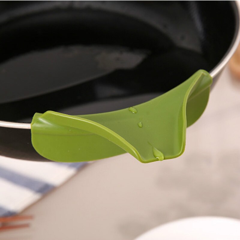 1 stk lækagesikre køkkenredskaber gryde skål kant silikone tragt deflector køkken nyhed gadgets køkken tilbehør