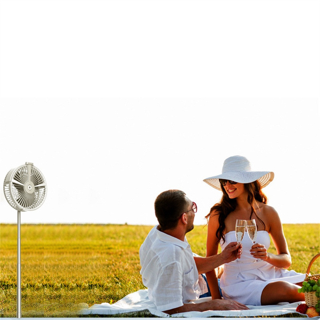 OUKITEL Mini Rechargeable Fan - Foldable, Telescopic, Humidifier, Phone Holder, Quiet Operation