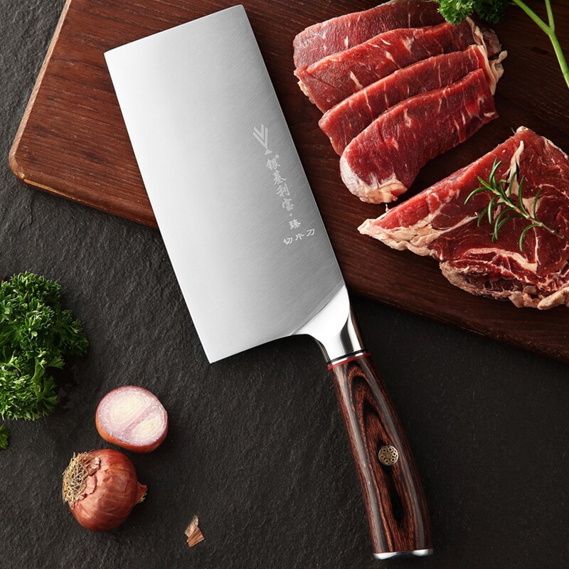Chinese Kitchen Chef Knife Multifunctional Meat Cleaver Vegetable Cutter Fixed Blade Cooking Tools Chinese Knife