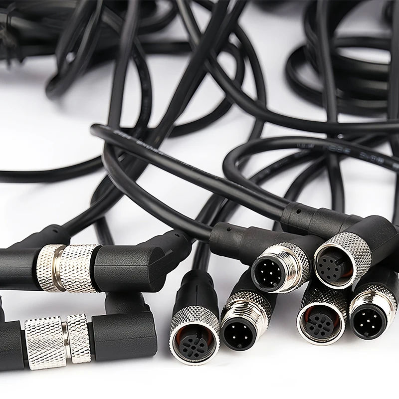 2 Meter M12-Sensor-Stecker, wasserdichter Kabelstecker, männlich und weiblich, 4, 5, 8, 12-polig, PVC, integrierte Spritzguss-M12-Stecker