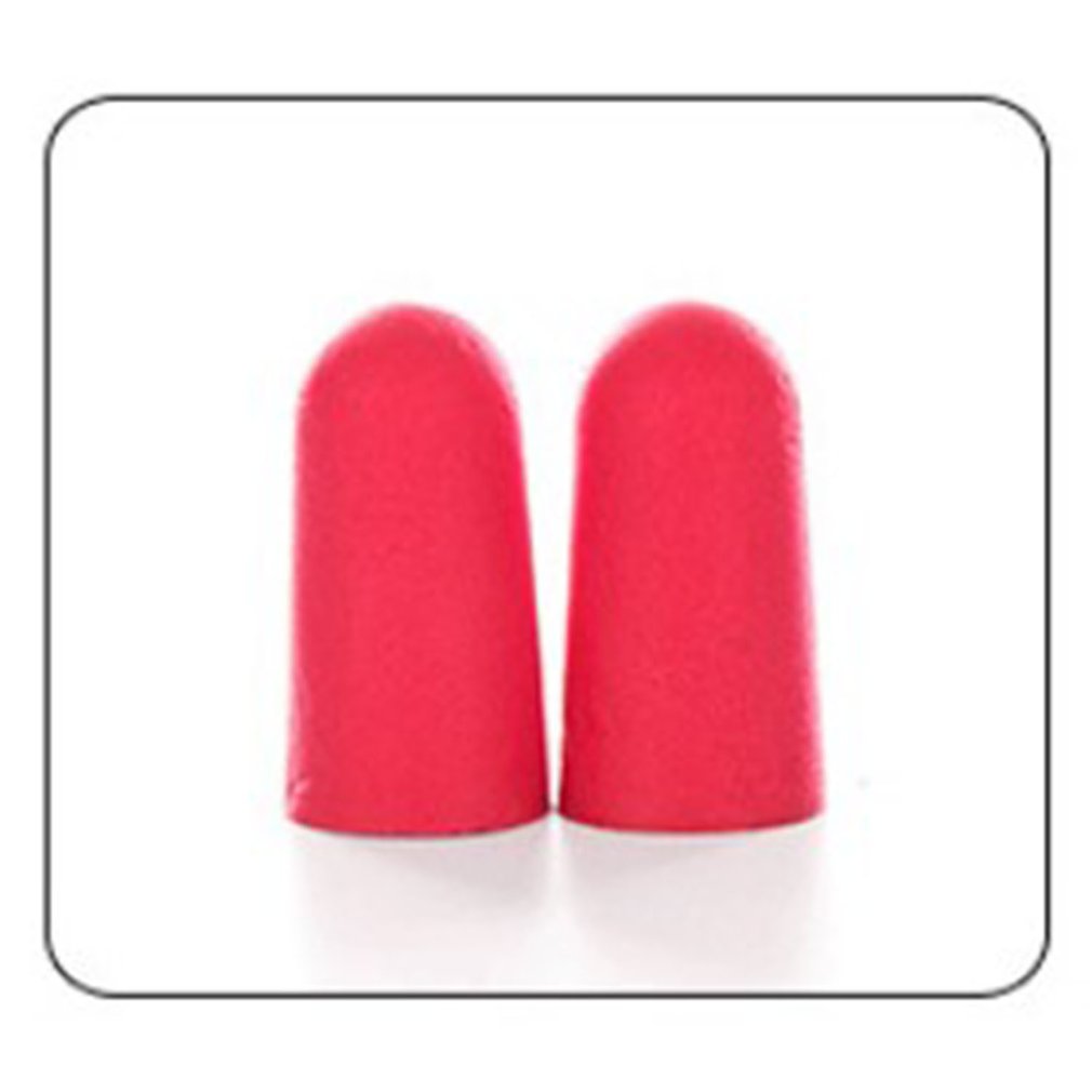 1pair Soft Sponge Ear Plugs Sound Insulation Ear Protection Earplugs Noise Reduction Sleeping Plugs Color Random: With Box Red