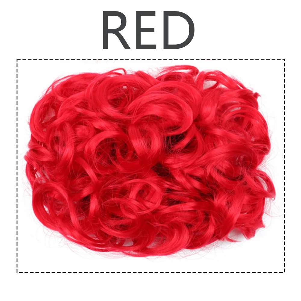 Moño de pelo sintético para mujer, moño rizado marrón Rubio, moño desordenado, peine, Clip en extensión de cabello, Updos, postizos