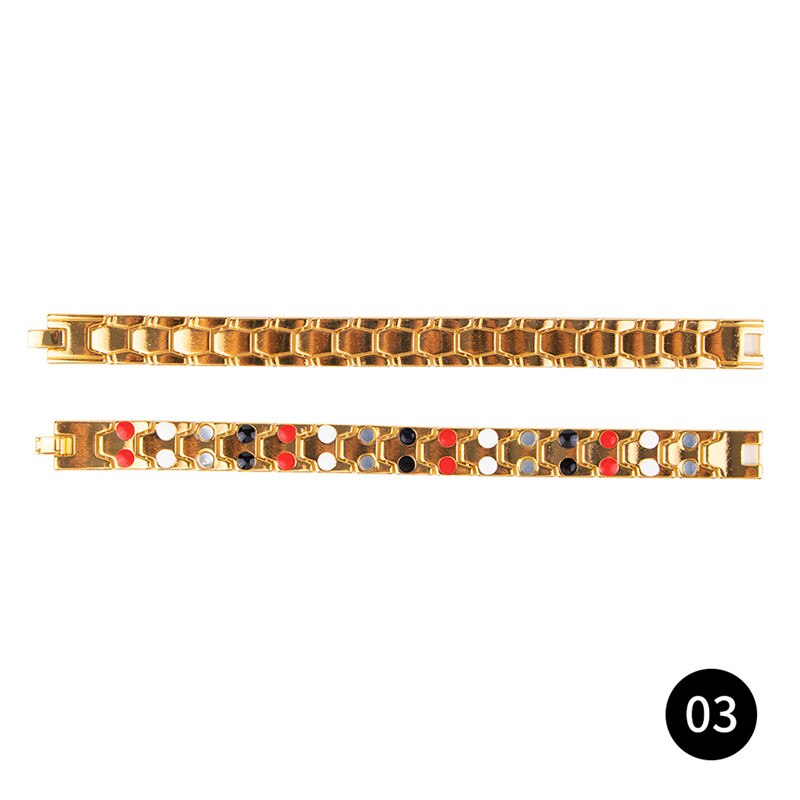 Pulsera magnética saludable para mujeres, brazaletes de magnetita con imanes de terapia de poder, joyería para el cuidado de la salud, inoxidable: Type2 03