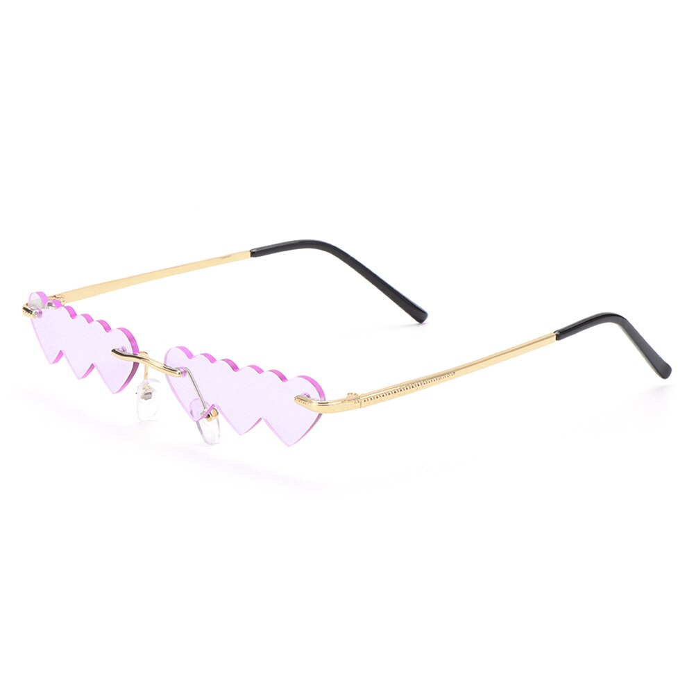 1 PC UV400 samochodów Auto okulary przeciwsłoneczne bezramkowe kobiety Vintage Butterfly okulary przeciwsłoneczne Vintage Street Motor pyłoszczelne gradientowe szkła okulary: Purple