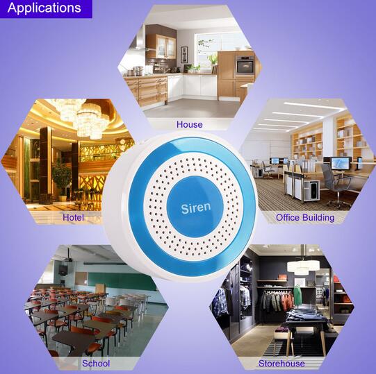 Wireless indoor alarm siren with strobe for GSM alarm system