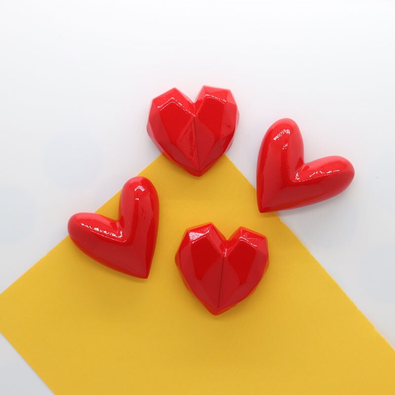 50mm fridge magnet red heart shape fridge magnet home decoration magnetic sticker paper message fixer photo paste resin art