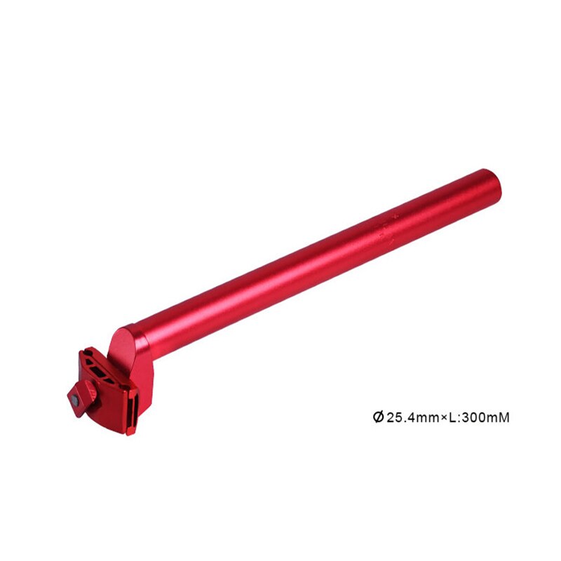 Tige de selle de vélo à engrenages fixes 25.4*300mm en alliage d'aluminium tube de siège vtt tige de selle de vélo horizontale: Red