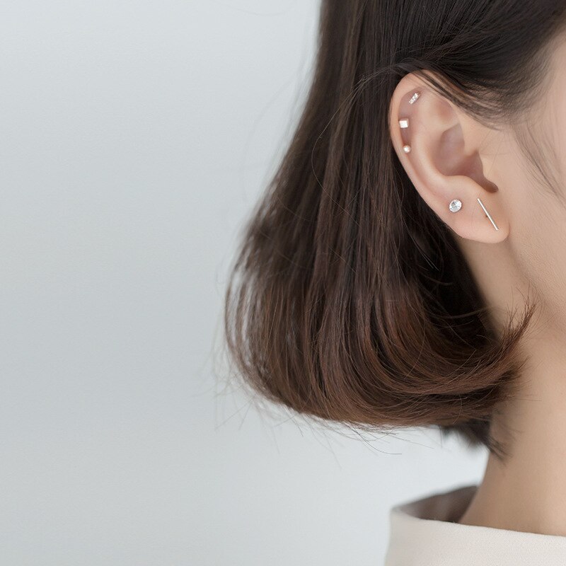 MloveAcc-ensemble de boucles d'oreilles de forme géométrique pour femmes et filles, 5 pièces/ensemble, en argent Sterling 925