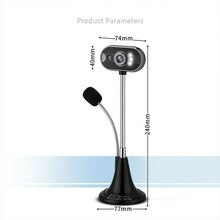 HD Camera 4-LED Webcam Desktop Computer PC Video Usb Microphone Vision