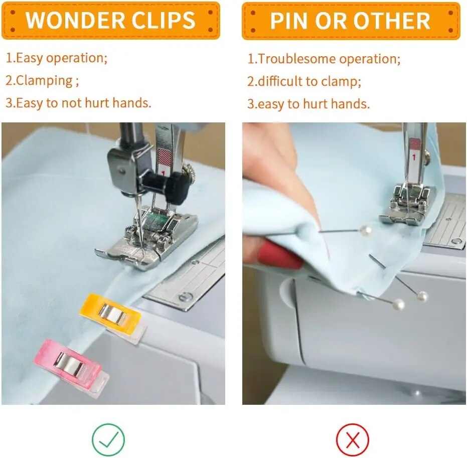 Multifunctionele naaiclips, diverse kleuren, verpakking van 50, klein