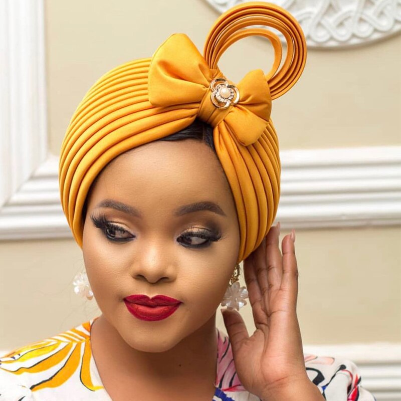 Turban de mariage nigérian pour femmes, couvre-chef, casquette musulmane, arabe, indienne, couvre-chef féminin,