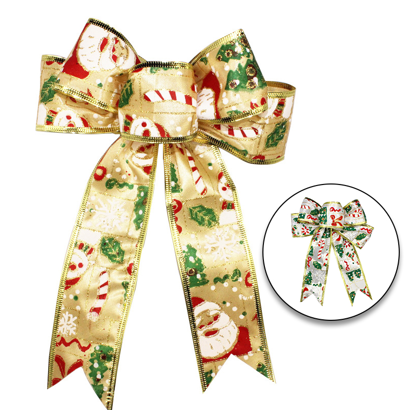 20Cm Zilver Goud Kerst Strik Kerstboom Grote Bow Tie Glitter Rode Bogen Decoratie Handgemaakte Kerst Ornament