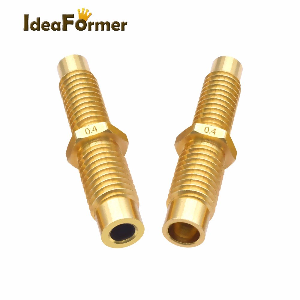3D printer Nozzle V6 M6 0.4mm Integral Copper Nozzle with Throat 0.4mm nozle for 1.75mm/3mm Filament for 3D printer parts