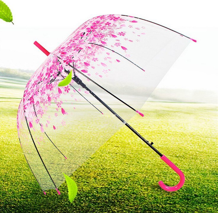 Parapluie transparent princesse Apollo, construction SUPER arc, parapluie semi-automatique crochet incurvé, tige droite